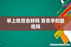 早上吃百合好吗 百合孕妇能吃吗