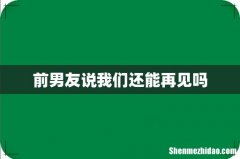前男友说我们还能再见吗