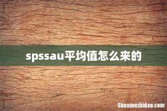 spssau平均值怎么来的