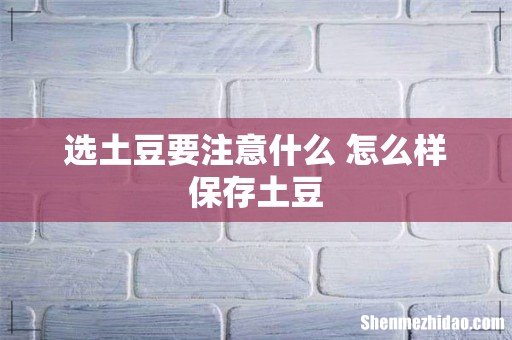 选土豆要注意什么 怎么样保存土豆