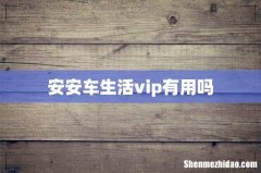 安安车生活vip有用吗