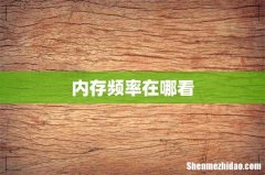 内存频率在哪看