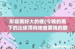 今晚的雨下的比依萍向她爸要钱的那晚还要大什么意思 形容雨好大的梗