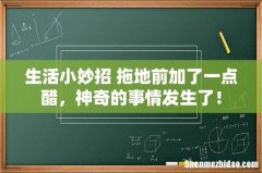 生活小妙招 拖地前加了一点醋，神奇的事情发生了！