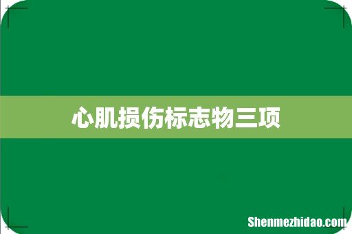 心肌损伤标志物三项