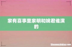 家有喜事里家明和婉君谁演的
