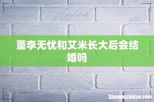 董李无忧和艾米长大后会结婚吗