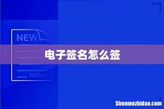 电子签名怎么签