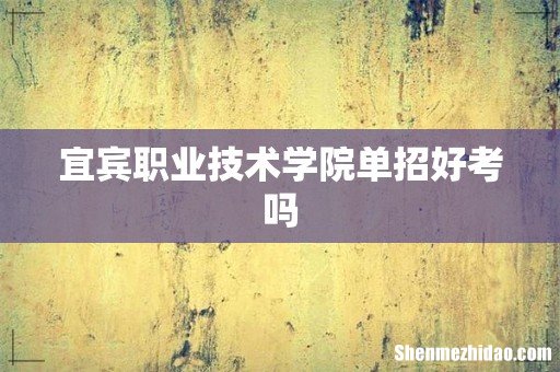 宜宾职业技术学院单招好考吗