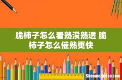 脆柿子怎么看熟没熟透 脆柿子怎么催熟更快