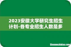 2023安徽大学研究生招生计划-各专业招生人数是多少
