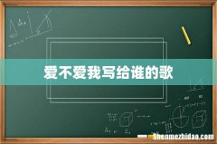爱不爱我写给谁的歌