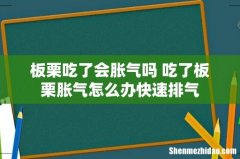 板栗吃了会胀气吗 吃了板栗胀气怎么办快速排气