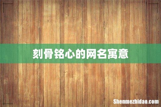 刻骨铭心的网名寓意
