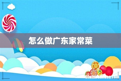怎么做广东家常菜