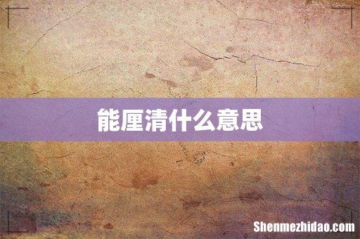能厘清什么意思