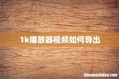 1k播放器视频如何导出