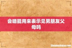 会晤能用来表示见男朋友父母吗