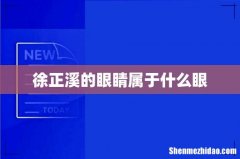 徐正溪的眼睛属于什么眼