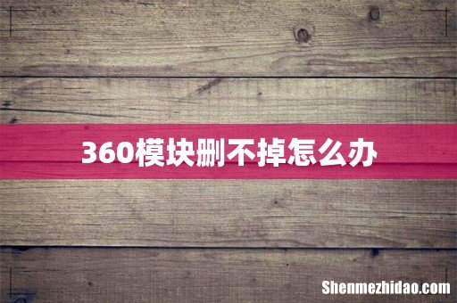 360模块删不掉怎么办