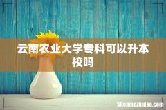 云南农业大学专科可以升本校吗