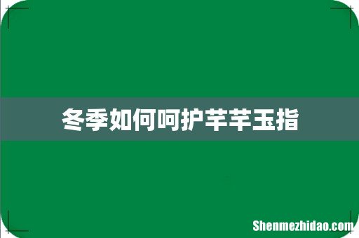 冬季如何呵护芊芊玉指