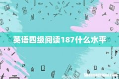 英语四级阅读187什么水平