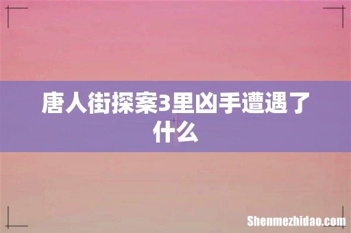 唐人街探案3里凶手遭遇了什么