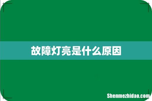 故障灯亮是什么原因