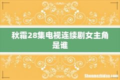 秋霜28集电视连续剧女主角是谁