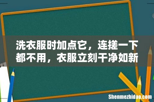 洗衣服时加点它,连搓一下都不用,衣服立刻干净如新!