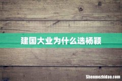 建国大业为什么选杨颖