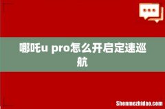 哪吒u pro怎么开启定速巡航