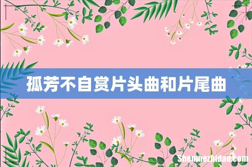 孤芳不自赏片头曲和片尾曲