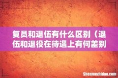 退伍和退役在待遇上有何差别 复员和退伍有什么区别