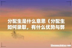 分配生如何录取，有什么优势与弊端 分配生是什么意思