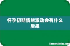 怀孕初期情绪激动会有什么后果