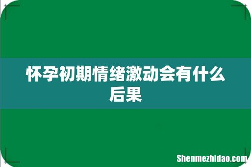 怀孕初期情绪激动会有什么后果