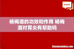 杨梅酒的功效和作用 杨梅酒对胃炎有帮助吗