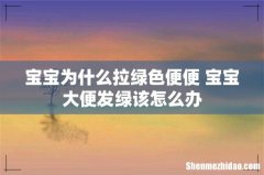 宝宝为什么拉绿色便便 宝宝大便发绿该怎么办