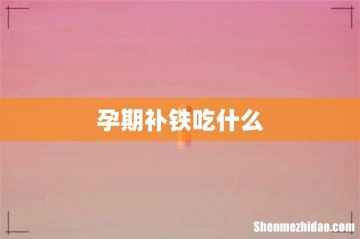 孕期补铁吃什么