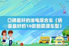 销量最好的10款新能源车型 口碑最好的油电混合车