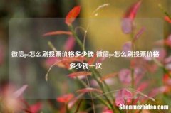 微信pc怎么刷投票价格多少钱 微信pc怎么刷投票价格多少钱一次
