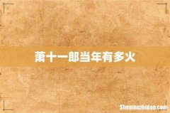 萧十一郎当年有多火