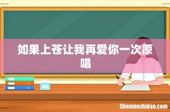 如果上苍让我再爱你一次原唱