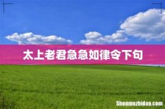 太上老君急急如律令下句