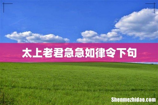 太上老君急急如律令下句