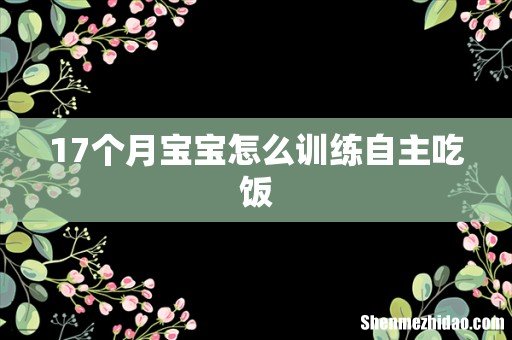 17个月宝宝怎么训练自主吃饭