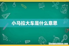 小马拉大车是什么意思