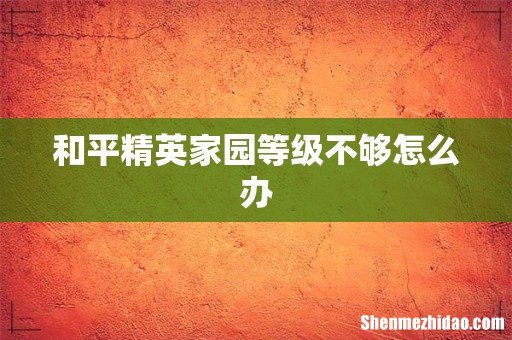 和平精英家园等级不够怎么办